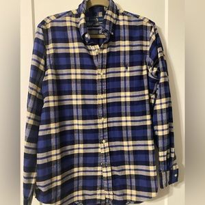 Polo Ralph Lauren Classic Fit Performance Flannel Blue Plaid Size‎ M